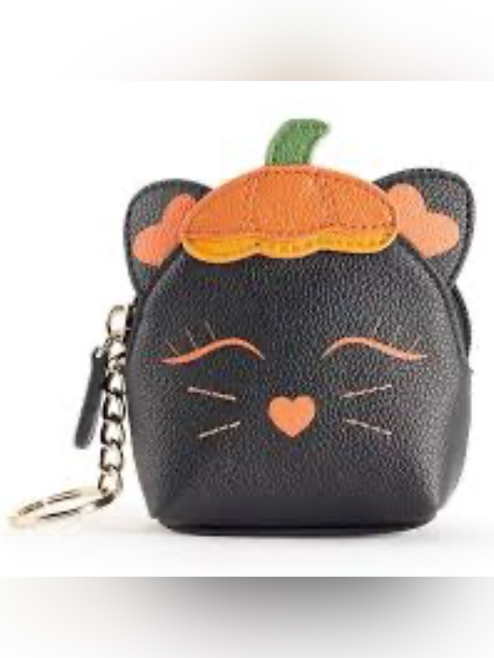 Black Cat Mini Coin Purse Key Chain w/Pumpkin Accent from LC Lauren  Conrad NWT